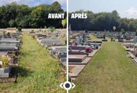 Entretien cimetière avant-après