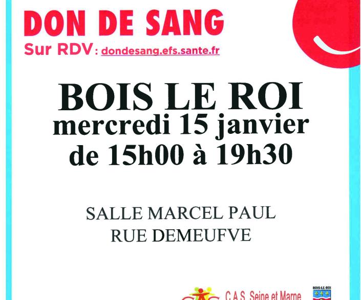 Collecte de sang janvier 2025