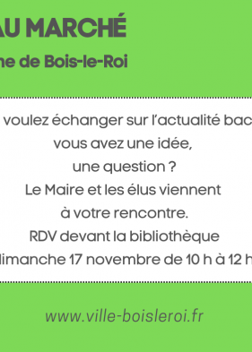 RDV au marché ! Permanence des élus