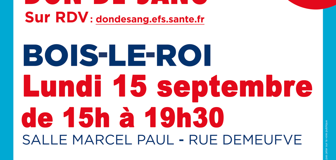 Affiche Don du sang - 15 sept 25