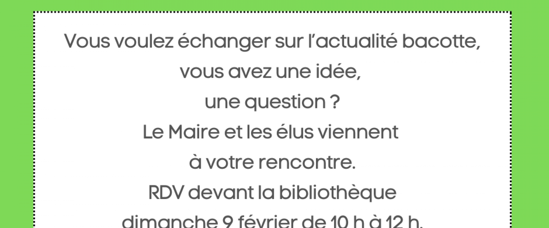 RDV au marché ! Permanence des élus