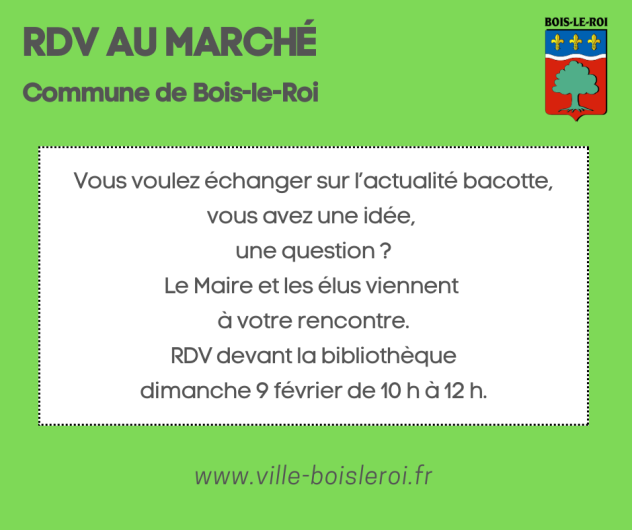 RDV au marché ! Permanence des élus RDV au marché ! Permanence des élus