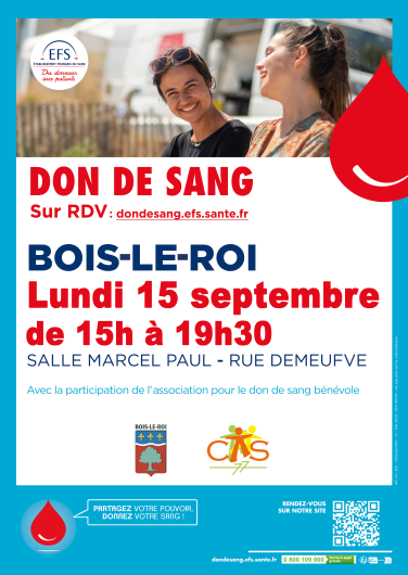 Affiche Don du sang - 15 sept 25