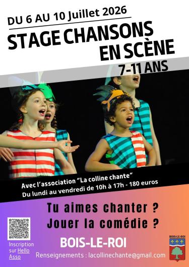 Affiche stage chansons en scène 7-11 ans