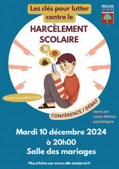 Conférence / débat : les clés pour lutter contre le harcèlement scolaire