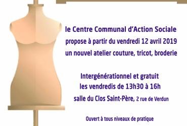 Affiche atelier couture tricot et broderie