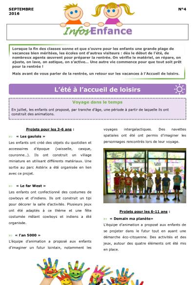 Lettre d'information Enfance n°4