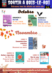 Sortir à BLR - octobre & novembre 2024